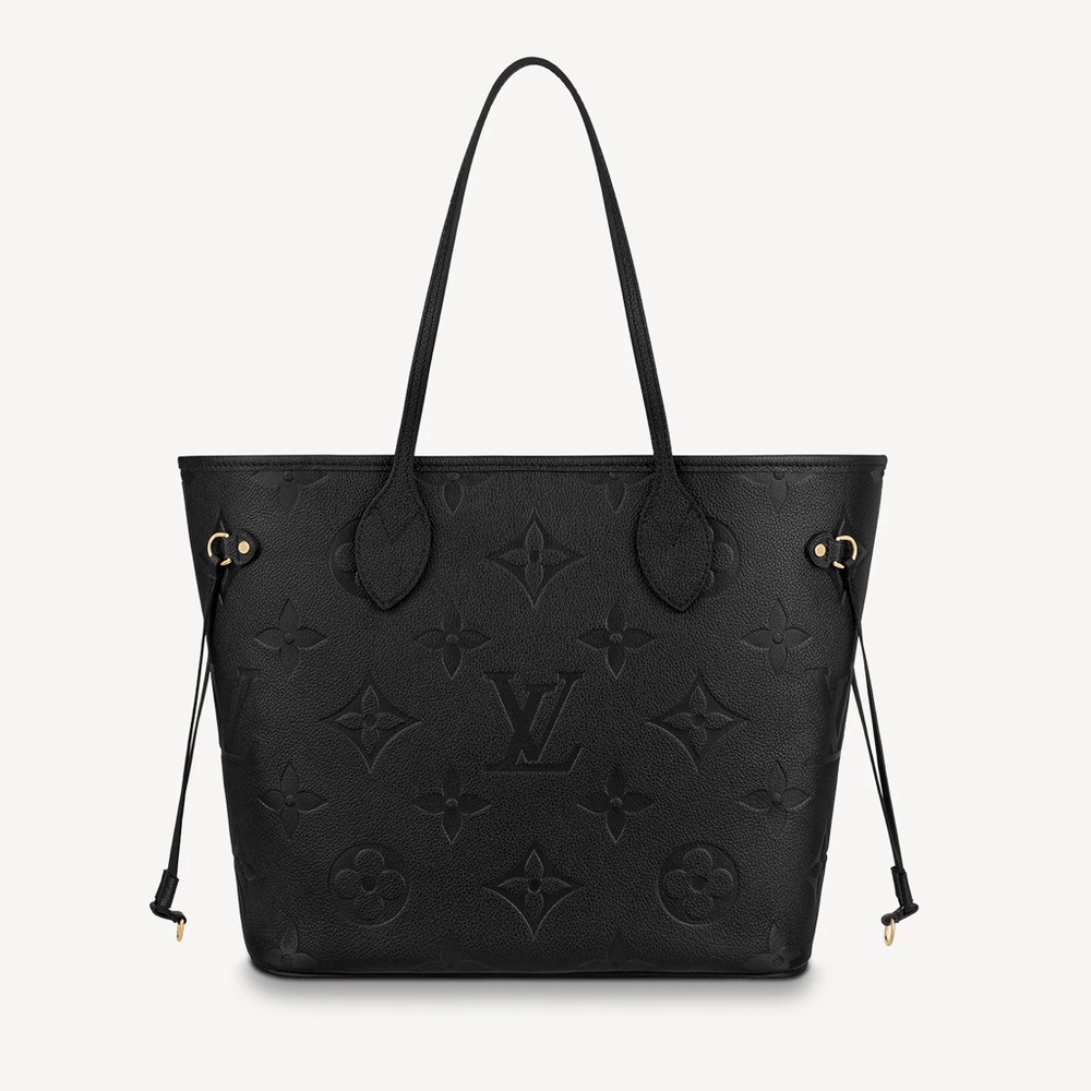NEW Louis Vuitton NEVERFULL MM Monogram Empreinte w/ luggage tag BLACK - Picture 11 of 16